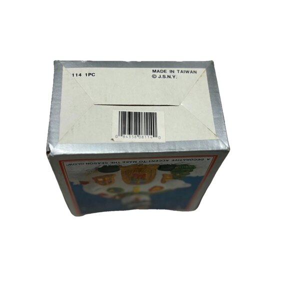 Snowman House Light Up W/ Candle Vintage Xmas Retro Decor W box - Picture 3 of 10